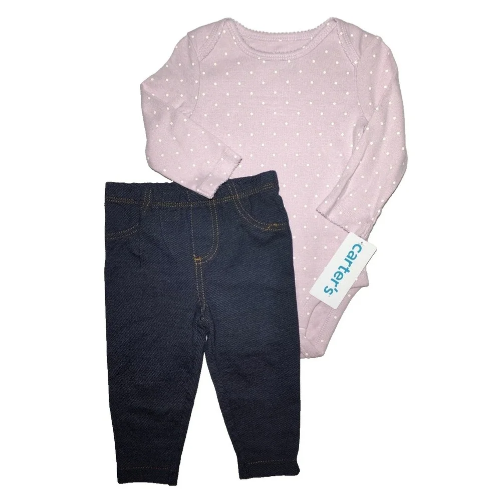 Carter's Baby Girl 9 Mos Outfit Set 3pc Long Sleeve Bodysuit Pants Hooded Floral